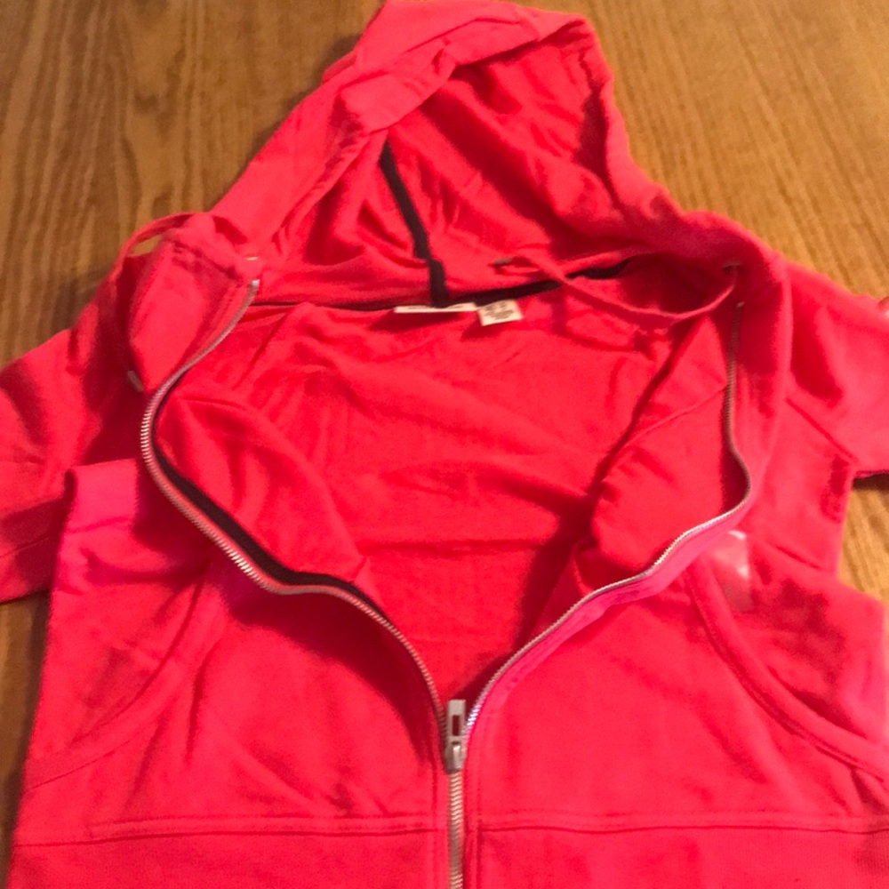 DKNY Jeans Small  zipper hoodie coral - Picture 10 of 10
